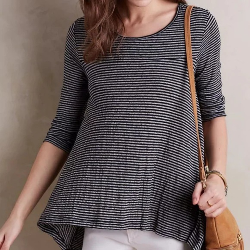Striped Black and White Women's Top